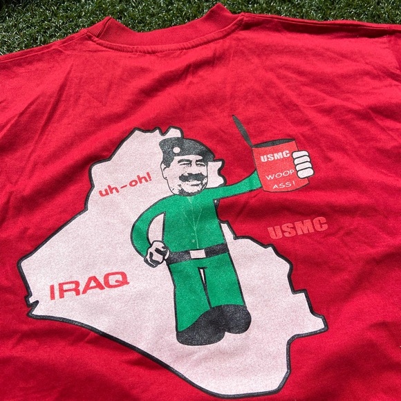 VTG 00’s Sadam Hussein Red Military Tee - Picture 3 of 6